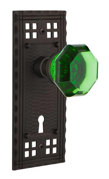 Nostalgic Warehouse Craftsman Plate with Emerald Waldorf Knob