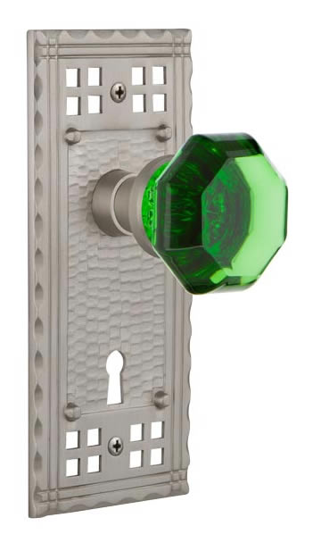 Nostalgic Warehouse Craftsman Plate with Emerald Waldorf Knob