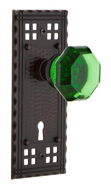 Nostalgic Warehouse Craftsman Plate with Emerald Waldorf Knob