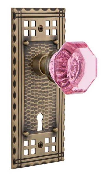 Nostalgic Warehouse Craftsman Plate with Pink Waldorf Knob