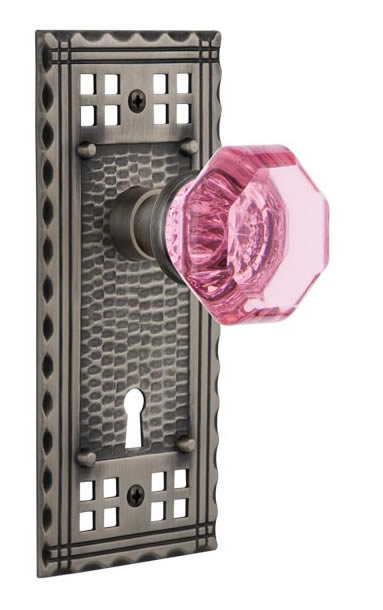 Nostalgic Warehouse Craftsman Plate with Pink Waldorf Knob