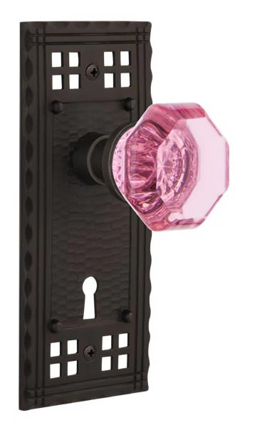 Nostalgic Warehouse Craftsman Plate with Pink Waldorf Knob