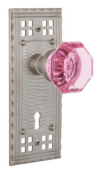 Nostalgic Warehouse Craftsman Plate with Pink Waldorf Knob