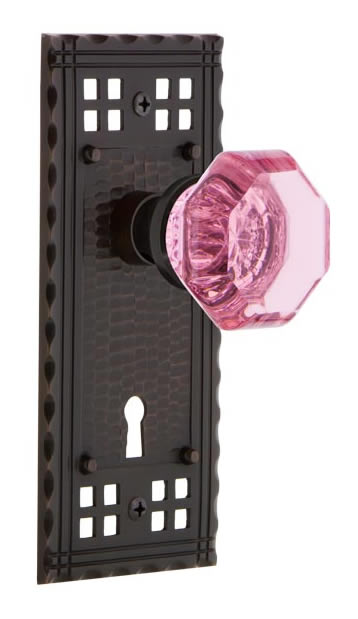 Nostalgic Warehouse Craftsman Plate with Pink Waldorf Knob