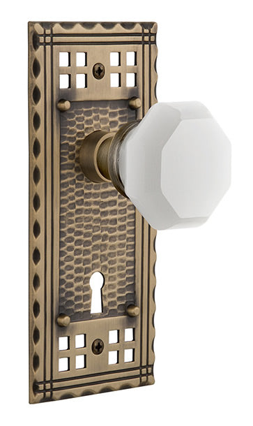 Nostalgic Warehouse Craftsman Plate with White Waldorf Knob