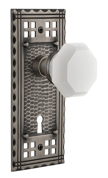 Nostalgic Warehouse Craftsman Plate with White Waldorf Knob