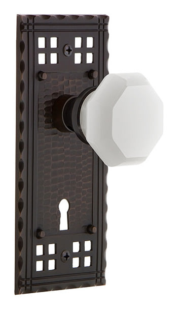 Nostalgic Warehouse Craftsman Plate with White Waldorf Knob