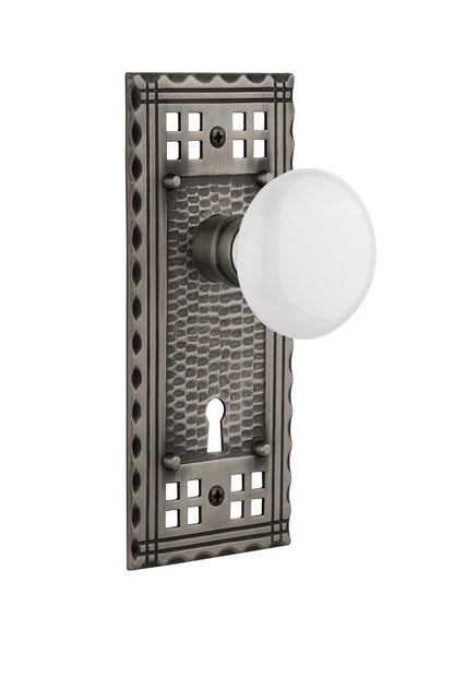 Nostalgic Warehouse Craftsman Plate with White Porcelain Knob