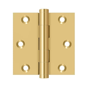 Deltana 3 x 3 Inch  Door Hinge - PVD Lifetime Polished Brass