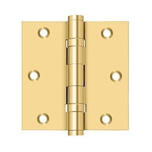 Deltana 3 1/2 x 3 1/2 Inch  Door Hinge - PVD Lifetime Brass