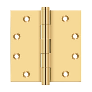 Deltana 4 1/2 x 4 1/2 Inch  Door Hinge - PVD Lifetime Brass
