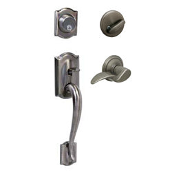 Schlage Camelot Handleset - Antique Pewter