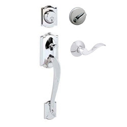 Schlage Camelot Handleset - Bright Chrome