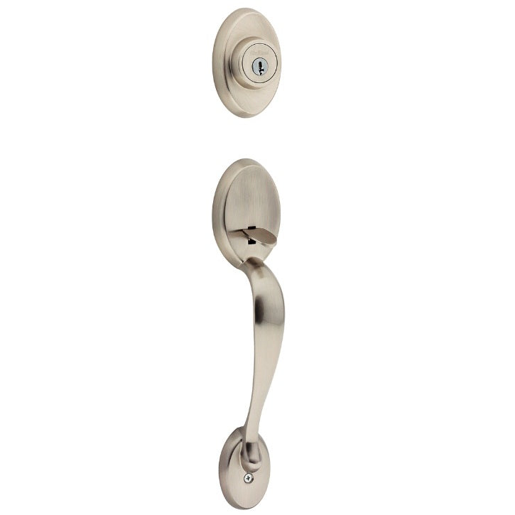 Kwikset Chelsea Handleset in Antique Nickel