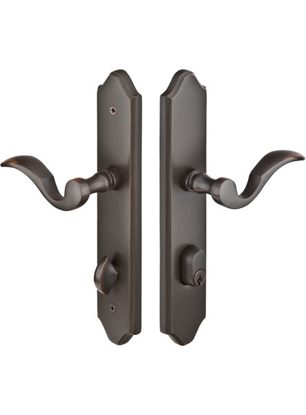 Emtek Configuration 1 2x10 Inch Multi Point Lock - Brass Concord Plate Trim Only