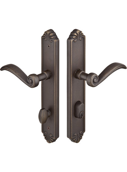 Emtek Configuration 1 Cast Bronze Tuscany 2X10 Multi Point Lock Trim Only
