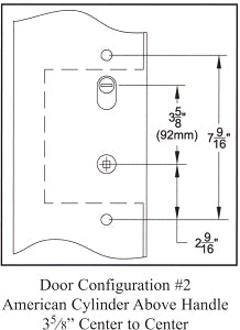 Emtek Configuration 2 Multi Point Lock Measurements.