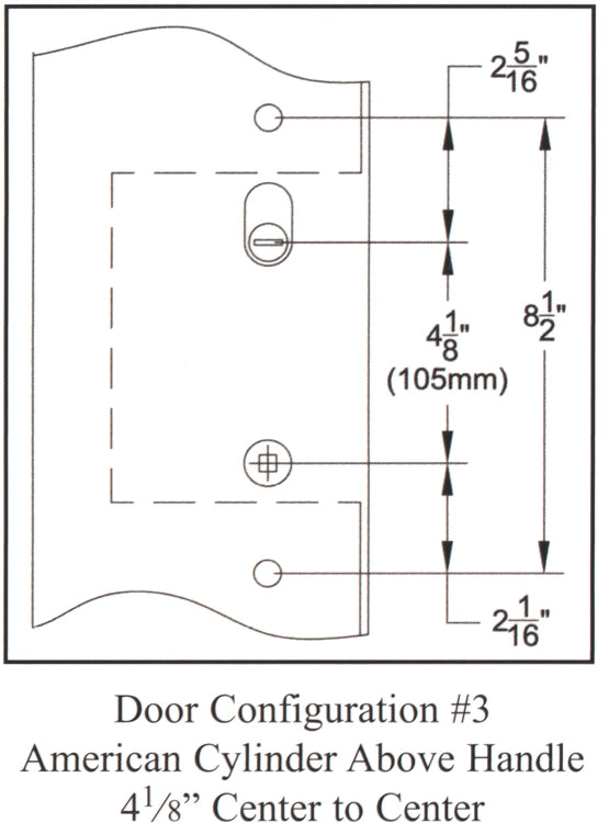 Emtek Configuration 3 Patio Lock Door Mechanism Measurements