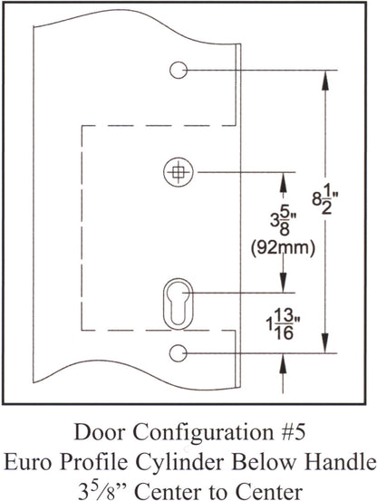 Emtek Configuration 5 Patio Lock Door Mechanism Measurements