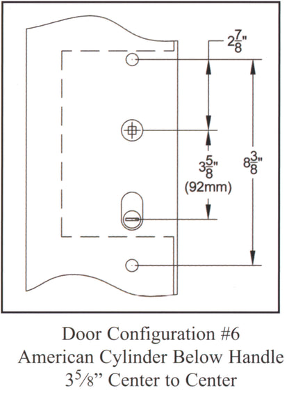 Emtek Configuration 6 Multi Point Lock Measurements.