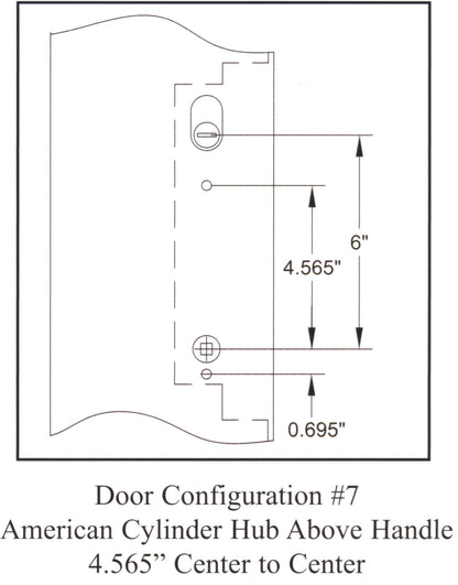 Emtek Configuration 7 Multi Point Lock Measurements.