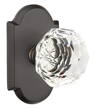 Emtek Diamond Crystal with Sandcast Style 1 Rosette