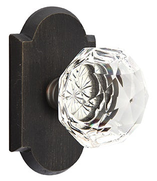 Emtek Diamond Crystal with Sandcast Style 1 Rosette