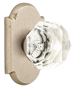 Emtek Diamond Crystal with Sandcast Style 1 Rosette