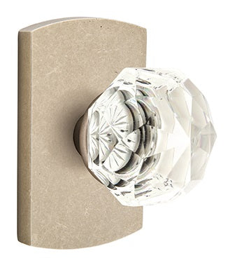 Emtek Diamond Crystal with Sandcast Style 4 Rosette