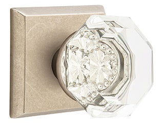 Emtek Diamond Crystal with Sandcast Style 6 Rosette