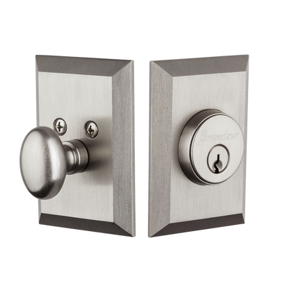 Granduer Fifth Avenue Deadbolt in Satin Nickel