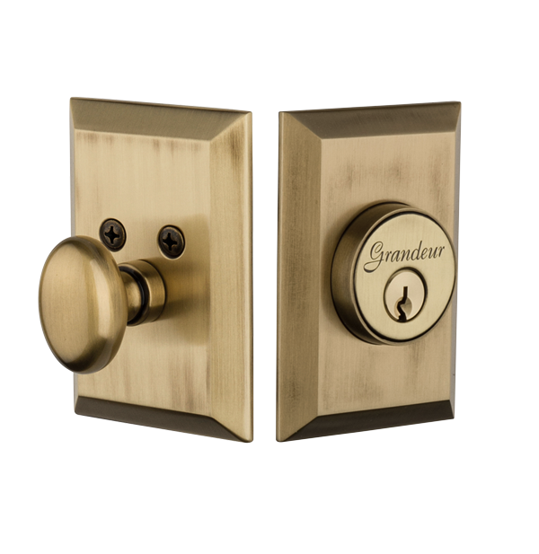 Grandeur Fifth Avenue Deadbolt in Vintage Brass