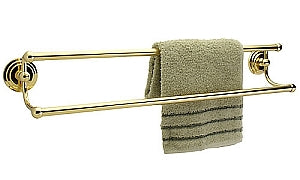 Dynasty Newport Double Towel Bar Shown in Polished Brass