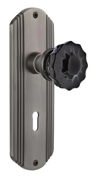 Nostalgic Warehouse Deco Plate with Crystal Black Knob