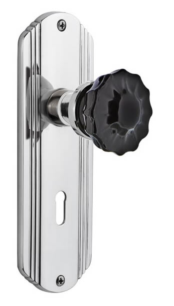 Nostalgic Warehouse Deco Plate with Crystal Black Knob