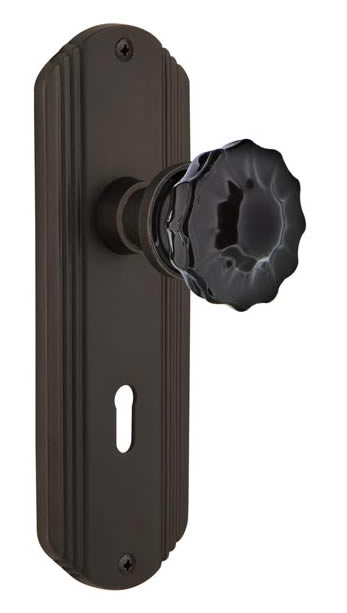 Nostalgic Warehouse Deco Plate with Crystal Black Knob