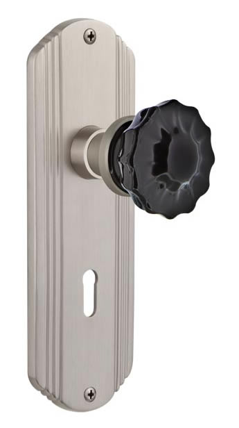 Nostalgic Warehouse Deco Plate with Crystal Black Knob