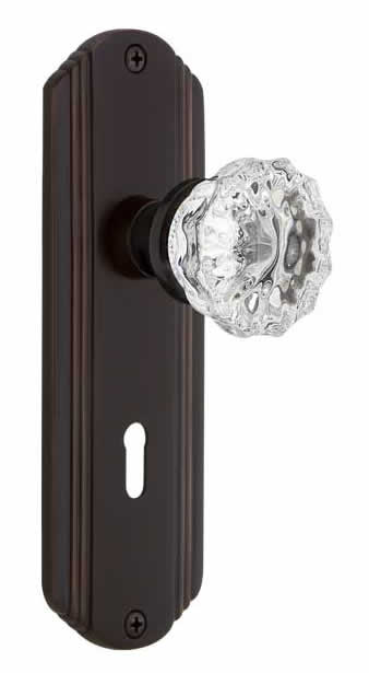 Nostalgic Warehouse Deco Plate with Crystal Knob - Mortise Lock
