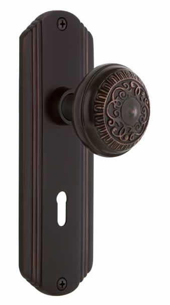 Nostalgic Warehouse Deco Plate with Egg & Dart Knob - Mortise Lock