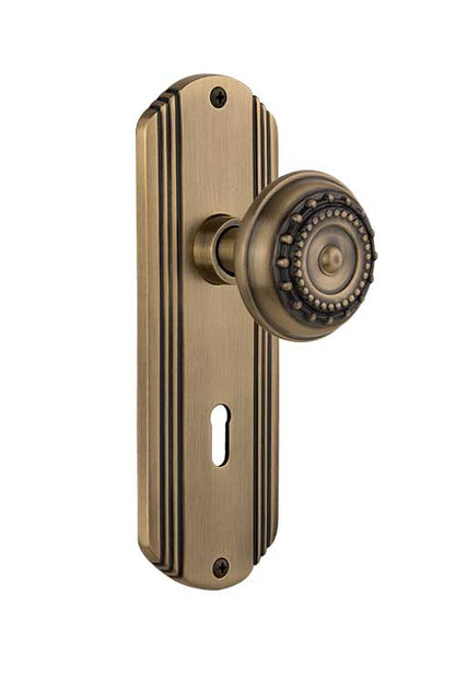 Nostalgic Warehouse Deco Plate with Meadows Knob - Antique Brass