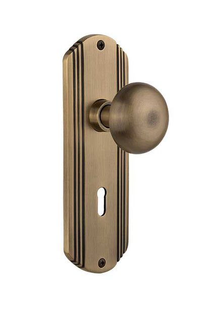Nostalgic Warehouse Deco Plate with Homestead Knob - Antique Brass