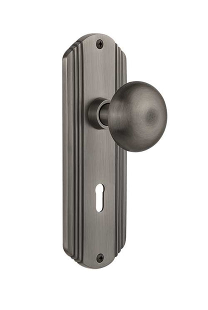 Nostalgic Warehouse Deco Plate with New York Knob - Antique Pewter