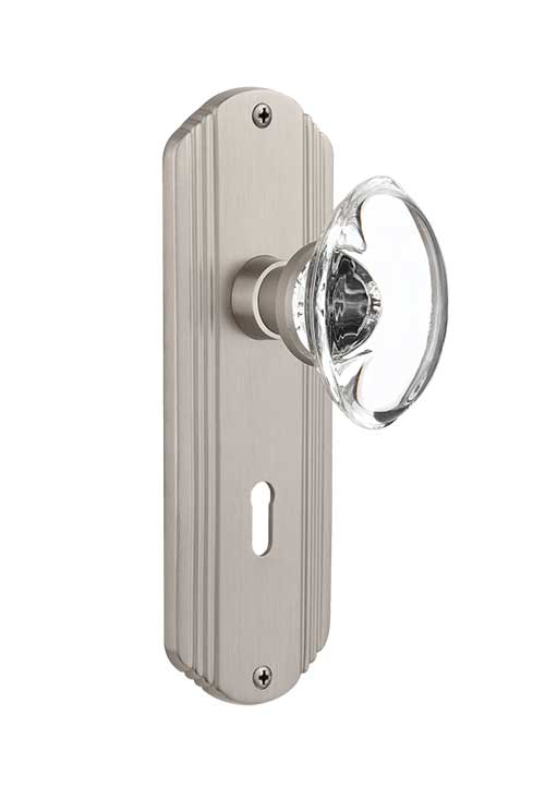 Nostalgic Warehouse Deco Plate with Oval Crystal Knob