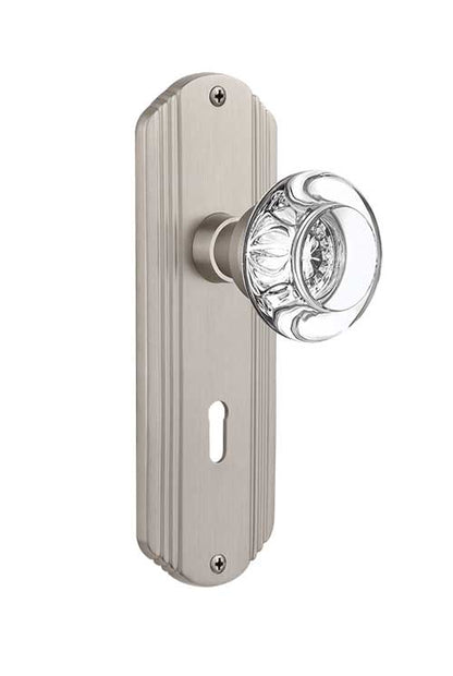 Nostalgic Warehouse Deco Plate with Round Crystal Knob