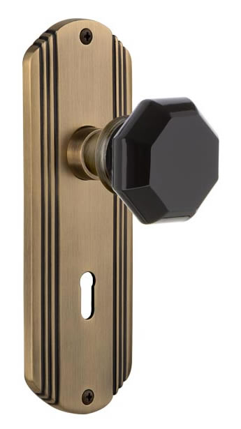 Nostalgic Warehouse Deco Plate with Black Waldorf Knob