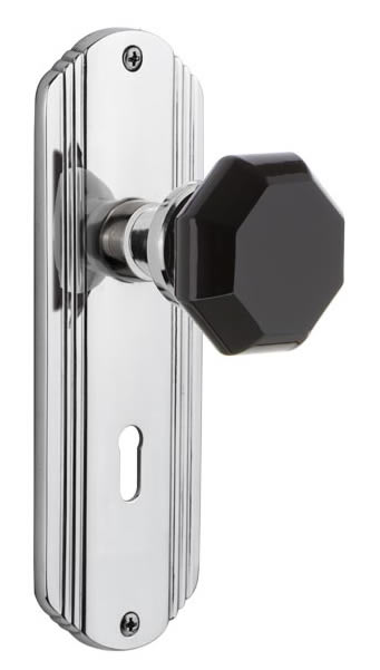Nostalgic Warehouse Deco Plate with Black Waldorf Knob