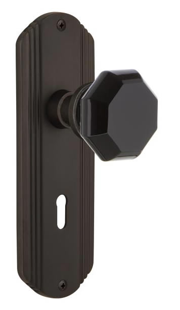 Nostalgic Warehouse Deco Plate with Black Waldorf Knob