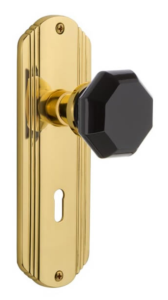 Nostalgic Warehouse Deco Plate with Black Waldorf Knob