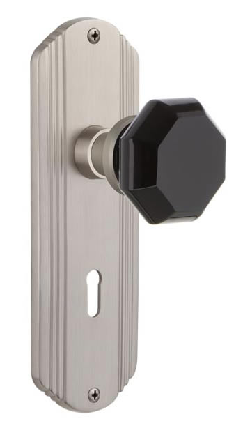 Nostalgic Warehouse Deco Plate with Black Waldorf Knob