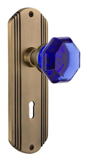 Nostalgic Warehouse Deco Plate with Cobalt Waldorf Knob